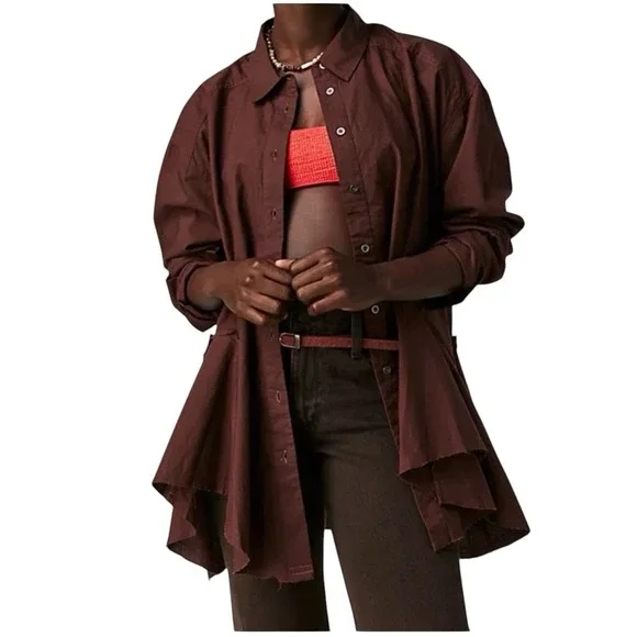 FREE PEOPLE We The Free - Freya Poplin Tunic timeless relaxed fit size S - Picture 1 of 12